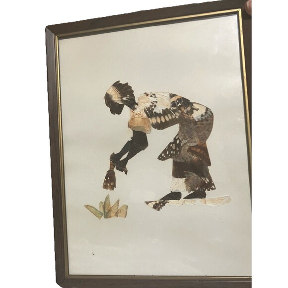 Two Vintage South African Framed Hand Crafted Butterfly Wing Art in Frames - Picture 16 of 16